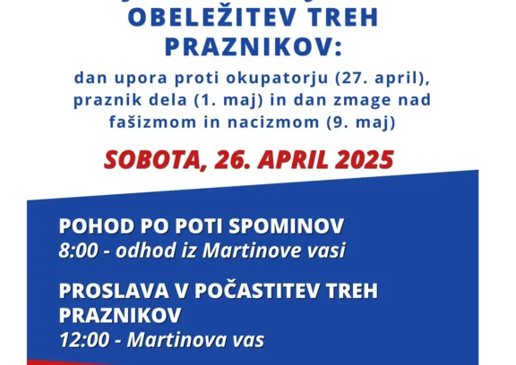 Proslava v počastitev treh praznikov 26.4.2025
